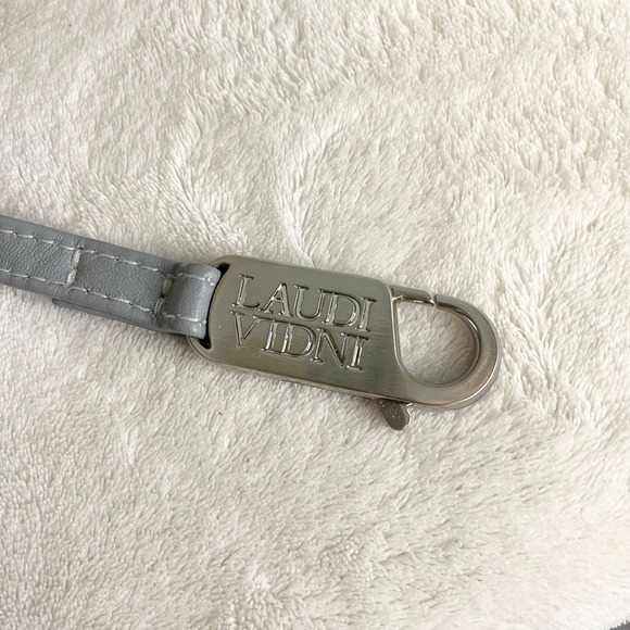 Laudi Vidni Silver Metallic Foldover Leather Sling Mini Shoulder Bag - Picture 9 of 9